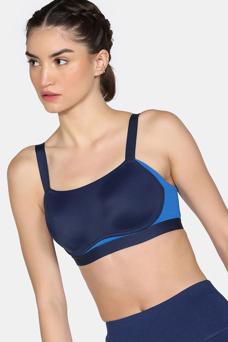 Zelocity High Impact Quick Dry Padded Sports Bra - Naval Academy — image 4